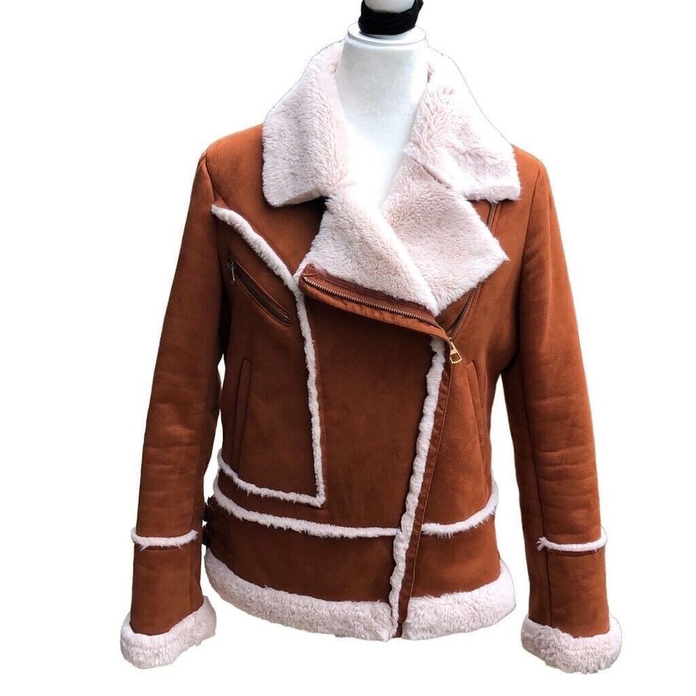 Women's Tan Shearling Jacket
